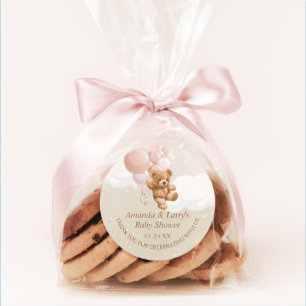 Teddybär mit rosa Ballons Aufkleber