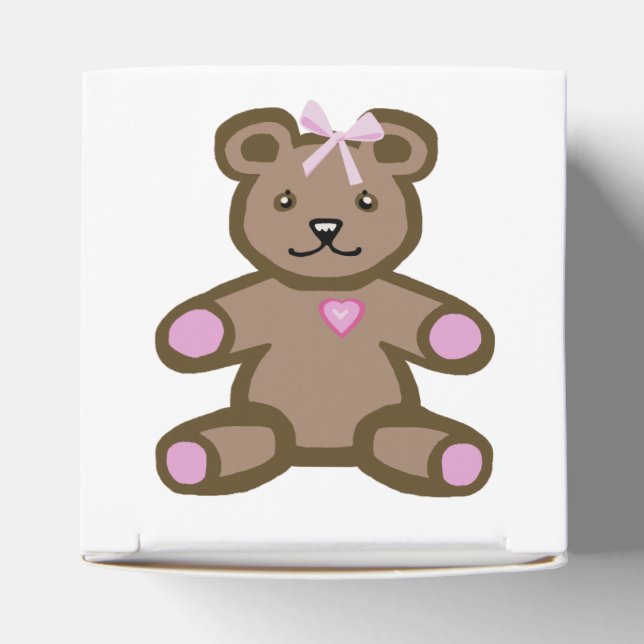 Teddybär mit rosa Bug Geschenkschachtel (Oben)