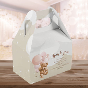 Teddybär mit rosa Luftballons Geschenkbox Geschenkschachtel