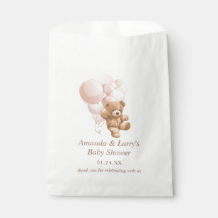 Teddybär mit rosafarbenen Ballons Geschenktütchen