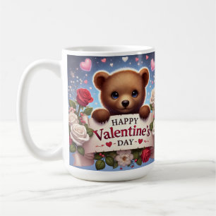 Teddybär mit Rose Kaffeetasse
