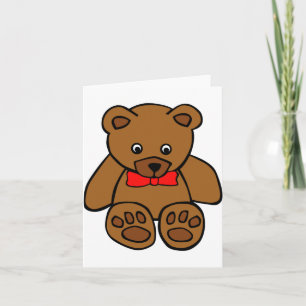 Teddybär mit roter Schleife Notizkarten Karte
