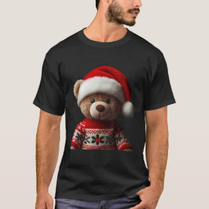 Teddybär mit Santa-Hut Weihnachten Xmas Liebhaber T-Shirt
