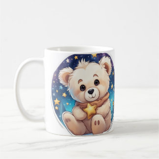Teddybär mit Sternen, Wasserfarben-Malerei Kaffeetasse