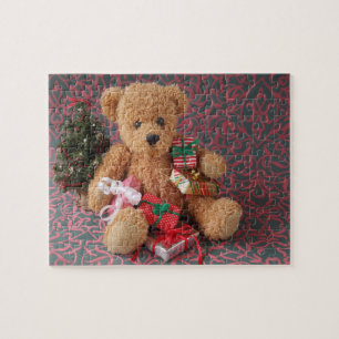 Teddybär mit vielen Weihnachtsgeschenken Puzzle