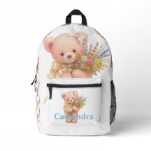 Teddybär mit Wildblumen und eigenem Namen 