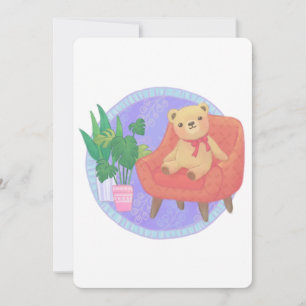 Teddybär- & Möbelillustration Einladung