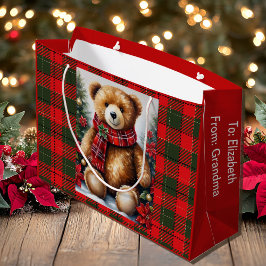 Teddybär Namen hinzufügen Süßes Weihnachten Große Geschenktüte