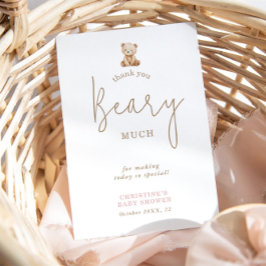 Teddybär-Neutraler-Baby-Shower-Dankeskarten-Text Dankeskarte
