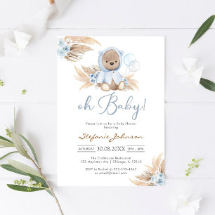 Teddybär Oh Baby Shower Einladung