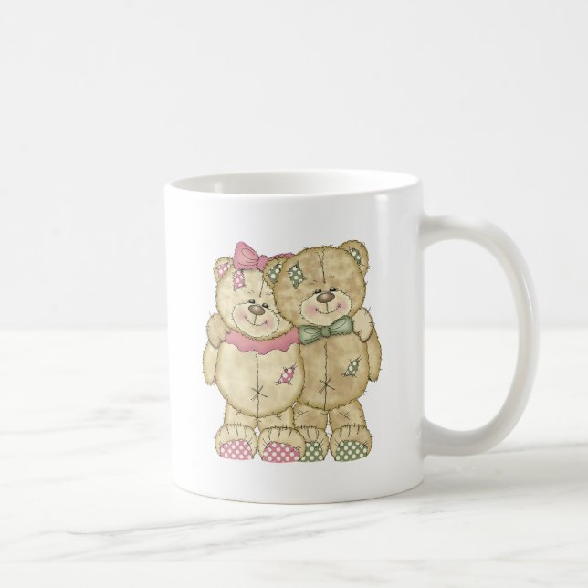 Teddybär-Paare - ursprüngliche Farben Tasse (Rechts)
