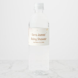 Teddybär Pastell Champagner Gold Baby Mädchen Wasserflaschenetikett