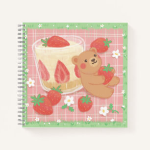 Teddybär-Picknick mit Erdbeeren Notizbuch