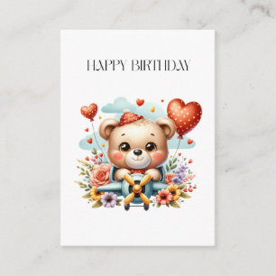 Teddybär-Pilot-Birthday Begleitkarte