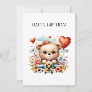Teddybär-Pilot-Birthday Einladung