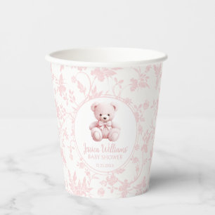 Teddybär Pink Cick Teddy Baby Girl Duschpapier Bec Pappbecher
