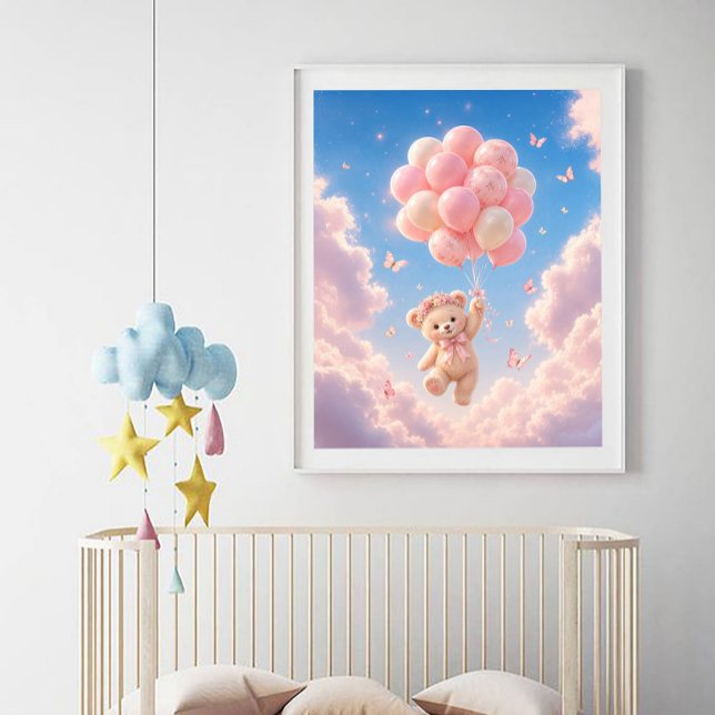 Teddybär rosa Ballons  Poster (Von Creator hochgeladen)