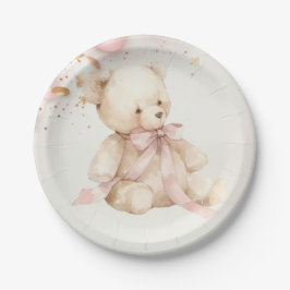 Teddybär Rosa Champagner Gold Party Teller
