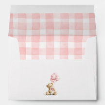 Teddybär Rosa Gingham Karomuster