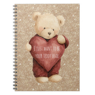 Teddybär rotes Herz Notizblock