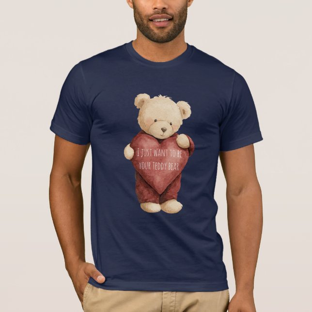 Teddybär rotes Herz T-Shirt (Vorderseite)