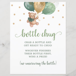 Teddybär Salbeigrün Flasche Chug Spiel