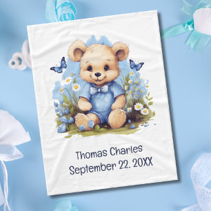 Teddybär Schmetterlingsblumen Baby Shower Baby Jun Fleecedecke