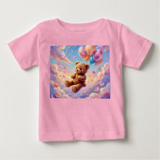 TEDDYBÄR ~ Schwebende Himmelswolken Ballons ~ Baby T-shirt
