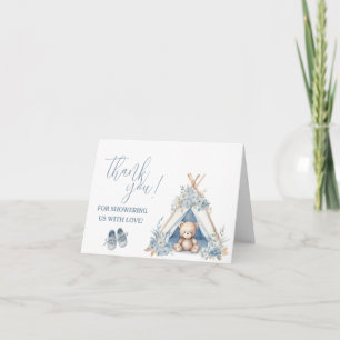 Teddybär sitzt in einem Tipi-Dankeschön-Karte Einladung