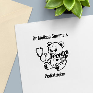 Teddybär-Stethoskop-Arzt Kinderarzt Permastempel