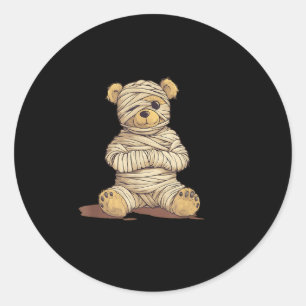 Teddybär, süß und lecker, wie Mama-Kostüm Runder Aufkleber