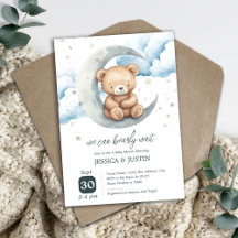 Teddybär Über den Mond Baby Shower