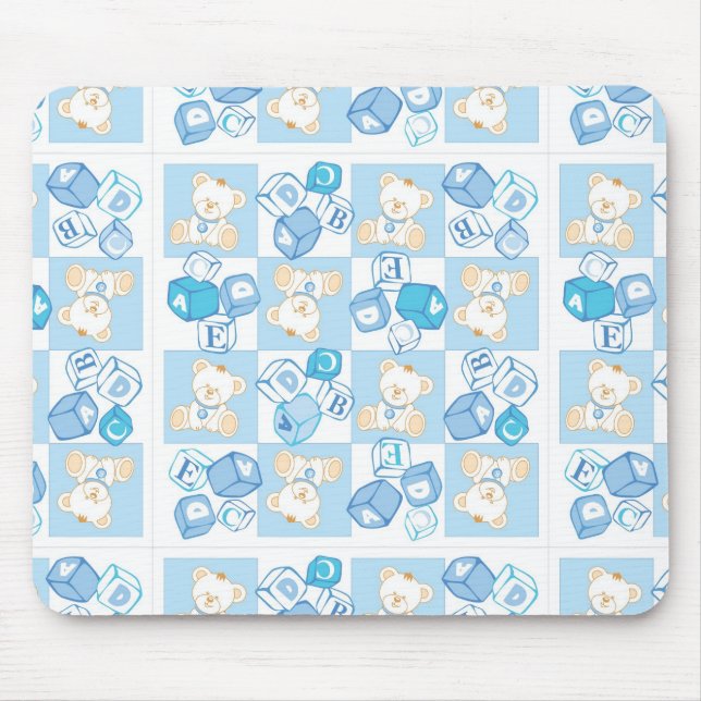 Teddybär überprüftes Muster Mousepad (Vorne)