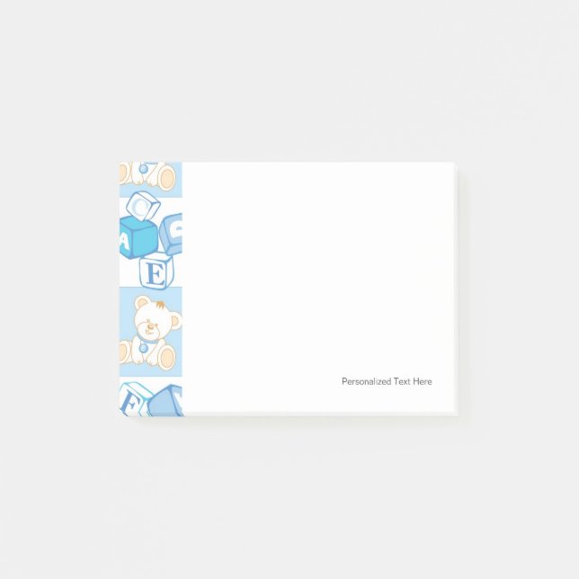 Teddybär überprüftes Muster Post-it Klebezettel (Vorderseite)