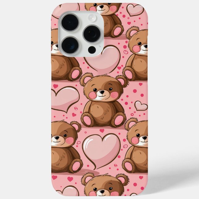Teddybär und Herz Case-Mate iPhone Hülle (Rückseite)