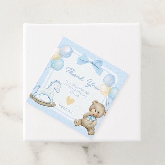 Teddybär und Rockpferd Geschenkanhänger (Beispiel)