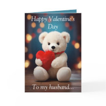 Teddybär Valentinstagskarte für den Ehemann