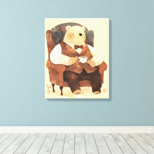 Teddybär-Vantage-Poster-Kunst-Kinderzimmer-Wandkun Leinwanddruck