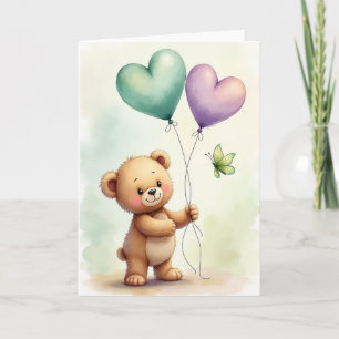 Teddybär Vatertag Herzkarte Karte