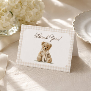 Teddybär Vintage-Baby-Party  Dankeskarte