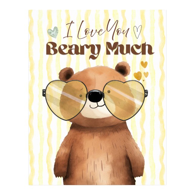 Teddybär Wandkunst Ich liebe dich sehr Poster (Teddy bear wall art I love you beary much poster)