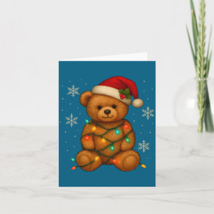 Teddybär Weihnachtsbaum Lichter Santa Hut für Beas Karte