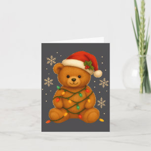 Teddybär-Weihnachtsbaum-Lichter-Santa-Hut für Beas Karte