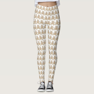 Teddybär-weißes Spaß-Muster Leggings
