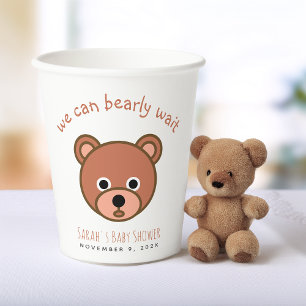 Teddybär, wir können es kaum erwarten, süße Jungen Pappbecher