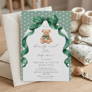 Teddybär Wir können kaum warten Junge Baby Shower Einladung