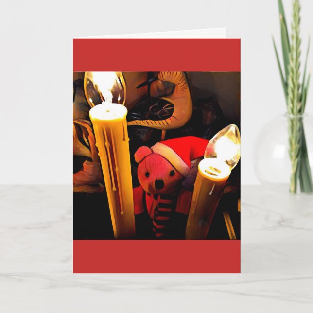 Teddybär-Wünsche Feiertagskarte (Vorderseite)