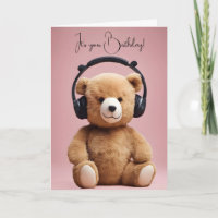 Teddybär zum Geburtstag mit Kopfhörern