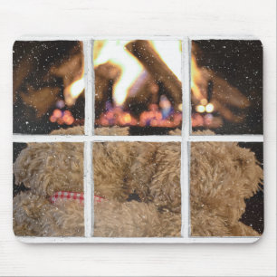 Teddybären am Kamin Mousepad