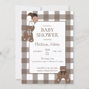 Teddybären Baby Junge Braun Baby Shower Einladung